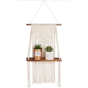 Bohemian Macrame Wall Hanging Shelves, 16×38 Inches